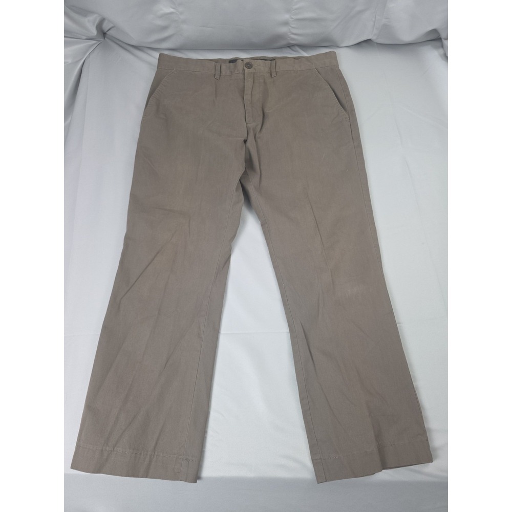 Marc‎ Anthony Men's Pants Brown Chino Cotton Slim Fit Straight Flat Front 36x30